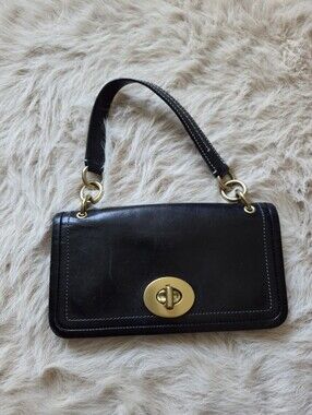 Coach Legacy 65 Th Aniversario Leather Shoulder Bag with Gold-Tone Hardware